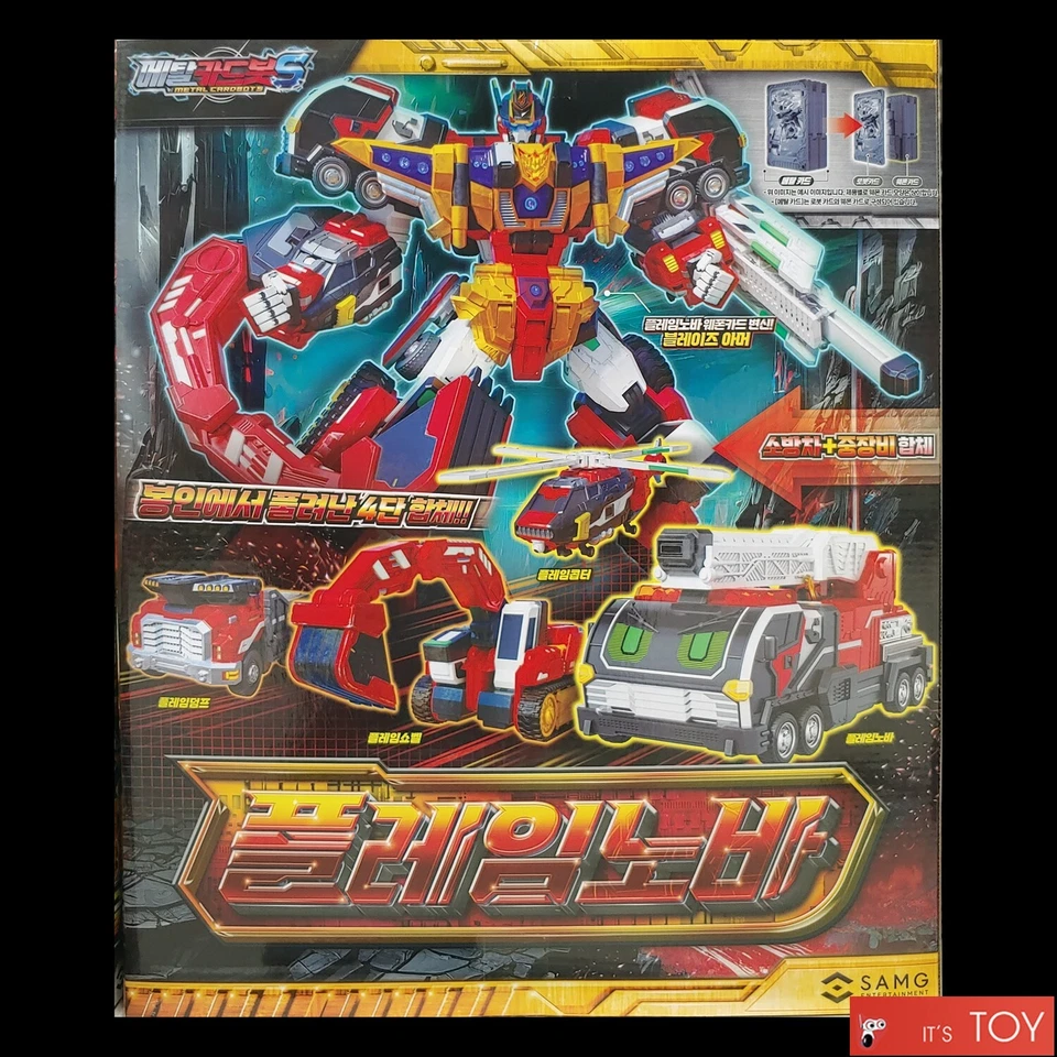 Metal Cardbot S FLAMENOVA Flame Nova Red Fire Truck Cars Transforming Robot 2025 - Image 2 of 4