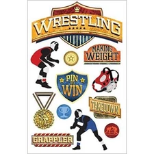 Paper House Productions STDM-206E 3D Stickers, Wrestling