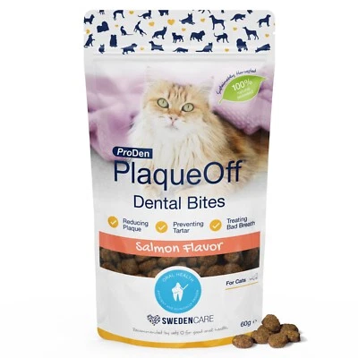 ProDen PlaqueOff Dental Bites for Cats – Clinically Proven - Salmon Flavour