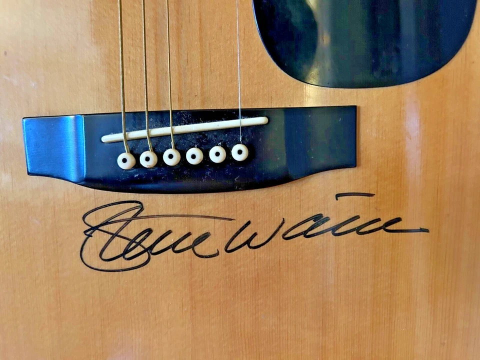 Guitarra acústica Steve Wariner autografada vintage Takamine G330 década de 1990 assinada! - Imagem 2 de 4