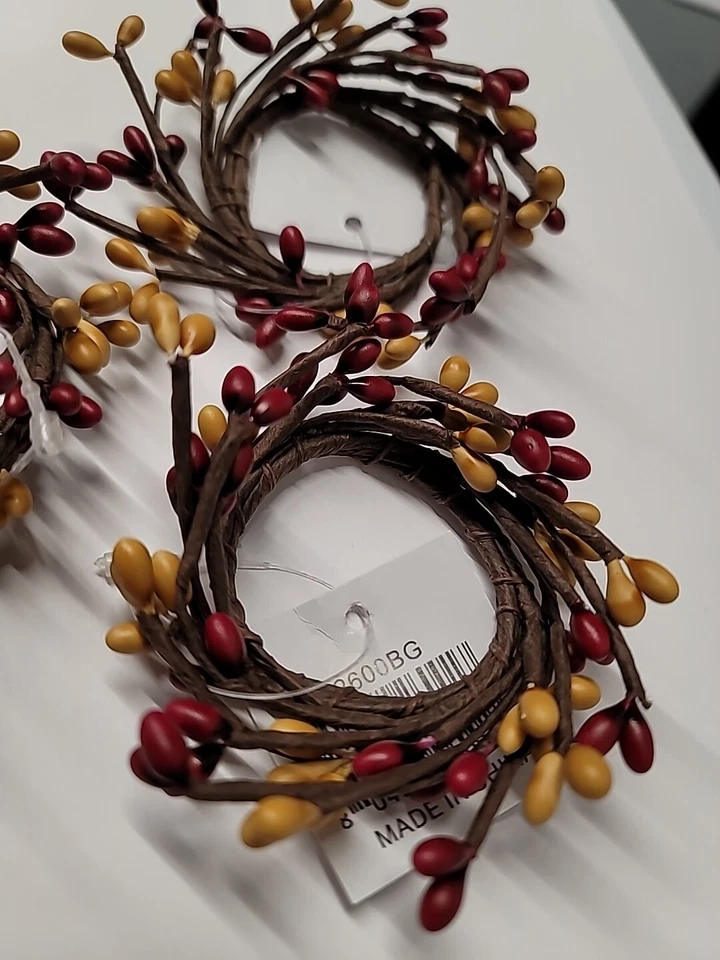 ANEL DE VELA CÔNICO 3-País Primitivo-BORGONHA/OURO-Pip Berry-Taper-1,5" Anéis de guardanapo - Imagem 3 de 3