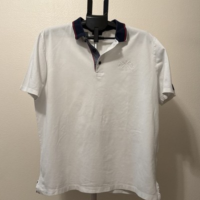 Paul & Shark Yachting Men's XL White Solid Collared Polo Embroidered Logo