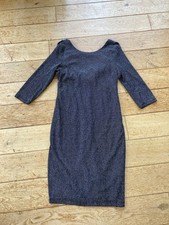 Bisou Bisou Silver Sparkly Low Back Evening Elegant Dress Size 16