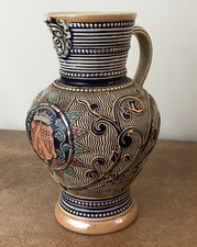 Vintage German Marzi & Remy Stoneware Salt Glazed Beer Jug Pitcher, 1 Litre