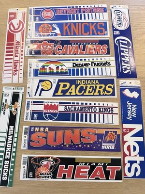 NBA Sticker Aufkleber Suns Bucks 35cm Vintage Pistons Heat Pacers Cavs 