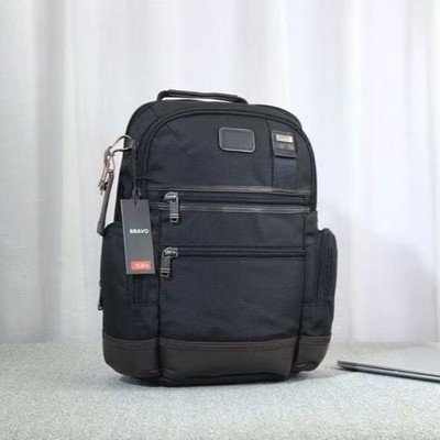 Tumi Alpha Bravo Expedition Flap Backpack Black Nylon Business Travel 222681