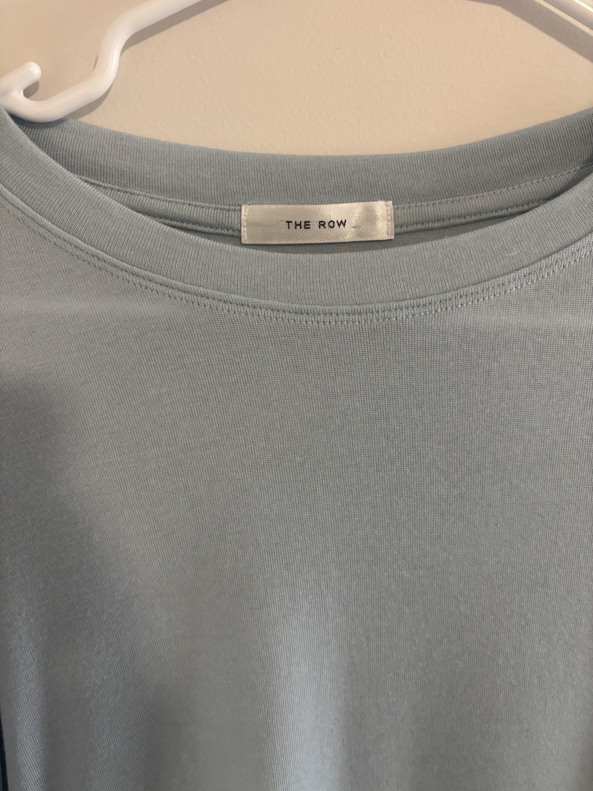 The Row Tencel And Wool Long Sleeve Shirt Light Blue Size Small