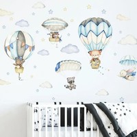 Wandsticker Kinder Tier HeißLuftballon Wandsticker,Wandaufkleber Deko