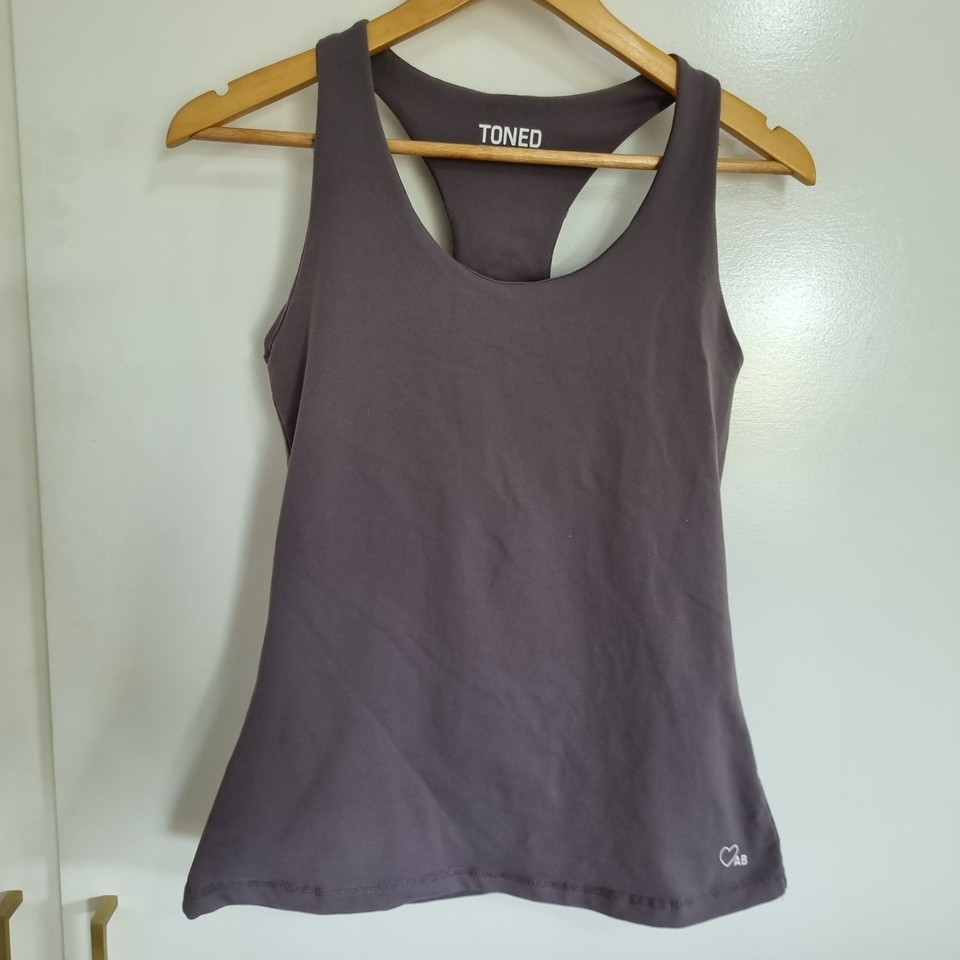 Toned by AB Singlet Inbuilt Bra Size Medium Gym Active Tank Top Activewear