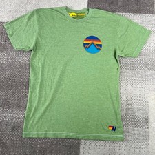 Aviator Nation Mens Green Mountain Graphic T-Shirt Medium Made in USA Heather