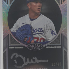 Topps 2024 Tier One Bobby Miller Dodgers Next LVL Autographs Silver /10 book end