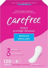Carefree Panty Liners for Women, Regular, Unwrapped, Unscented, 120ct