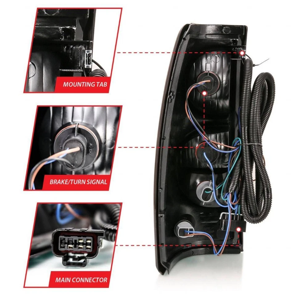 ANZO для Chevy Silverado 1500 HD Classic 2007 задний фонарь красный / прозрачный объектив - Изображение 2 из 4