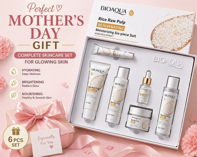 BIOAQUA Rice Raw Pulp Rejuvenating Skin Care Set 6-Piece Hydrating Face Gift Set