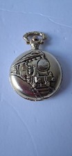 Pocket Watch Train Locomotive Brut Quartz Japan Movement Not working.