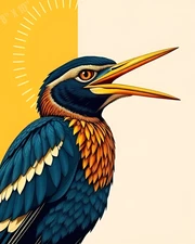 Bittern Pop Art 8X10 Print