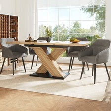 Extendable Table 119-158.5 x 80 cm Kitchen Table Wooden Effect Telescopic Table