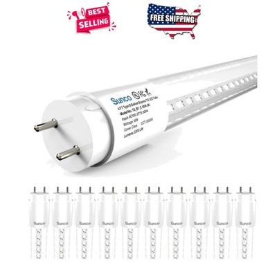 T8 LED Tubes 4ft 18W Ballast Bypass 5000K Daylight Single Ended Power  10 Pack