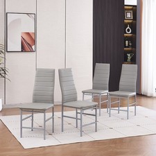 Dinning chairs set of 4 grey Rozhome compact space saving
