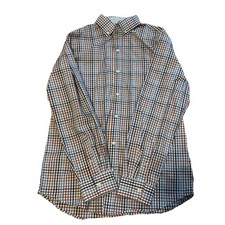 IZOD Button Down Shirt Mens M Plaid Long Sleeve Cotton/Polyester READ DESC 