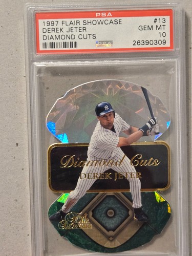 1997 FLAIR SHOWCASE DEREK JETER DIAMOND CUTS GRADED PSA 10 GEM MINT LOW POP