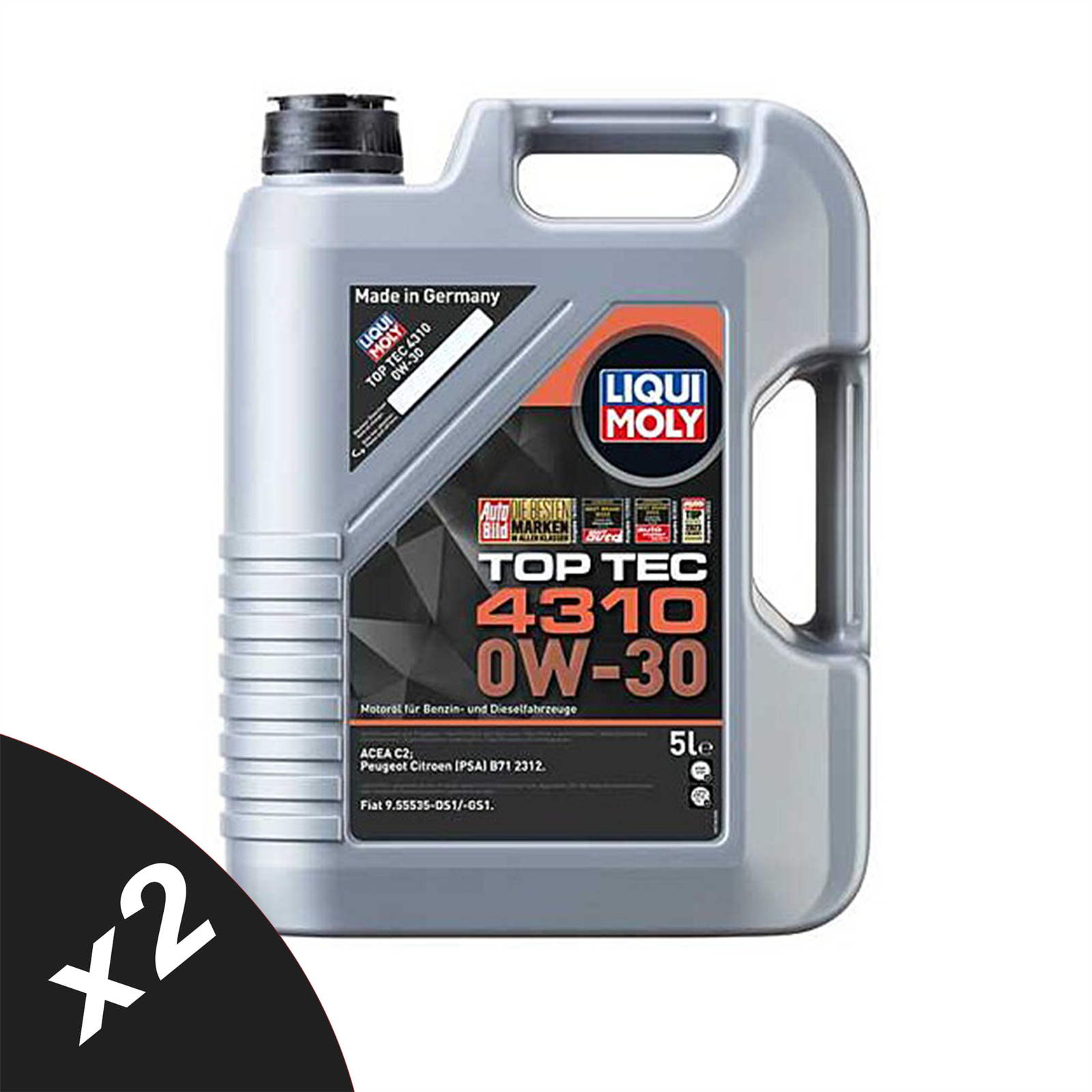 Liqui Moly TOP TEC 4310 0W-30 Semi Synthetic Engine Oil ACEA C2 2x5L