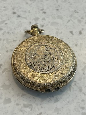 Vintage Makeup Powder COMPACT POCKET WATCH MAX FACTOR Goldtone/ Mirror Aphrodite