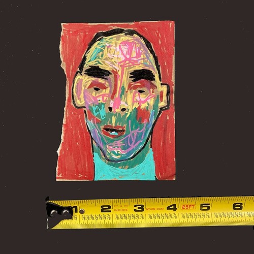 Portrait Painting Man Bezzie Beard Bro Painterly Naive Outsider Art - Picture 3 of 13