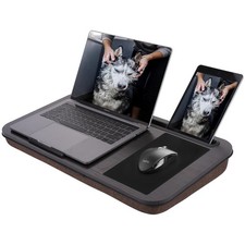 Portable Lap Desk for 17.3 Laptops, Cushion, Mouse Pad Phone Holder