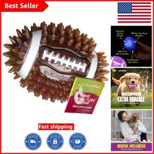 Vibrant 3.5" Spiky Squeaker Football for Dogs - Dental Wellness  Light Up Fun