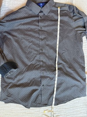 Men's Warehouse Joseph Aboud  3XLT Gray Black Polka Dot LS Button-Up Collared
