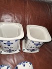Sniker & Tee Stoneware Pottery Canister Set Delfts Blue Floral Holland — photo 3