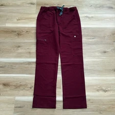 Figs Cairo Cargo Scrub Pants Burgundy M