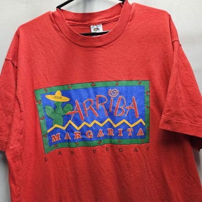 Arriba Margarita Las Vegas XL Vintage 90s Single Stitch Graphic Tee Shirt USA 