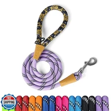 lynxking Rope Dog Leash 6 FT with Comfortable Padded Handle, Highly Reflectiv