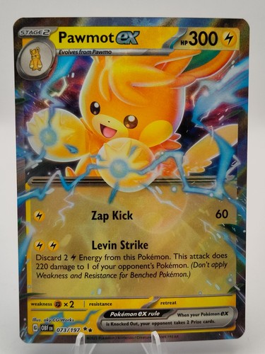 Pawmot ex 73/197 Double Rare ex Obsidian Flames Pokemon Cards