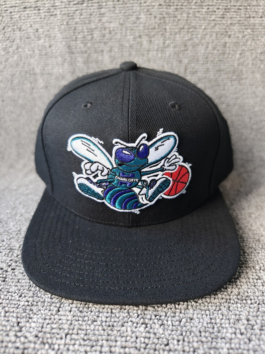 Mitchell & Ness Charlotte Hornets NBA Snapback Hat Black Teal Purple New
