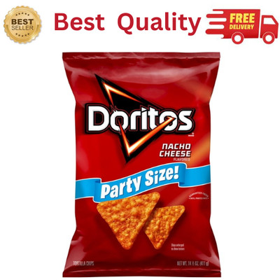 Doritos Nacho Cheese Tortilla Chips Party Size 14.5 oz Bag Snack