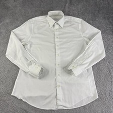 Suitsupply Traveller Shirt Mens 17 43 White Slim Fit Dress Long Sleeve
