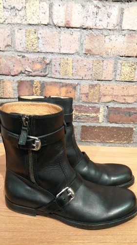 GUCCI Stiefel 250485 Engineer Boots Side Zip Leder Schwarz Größe 9 - Bild 4 von 9