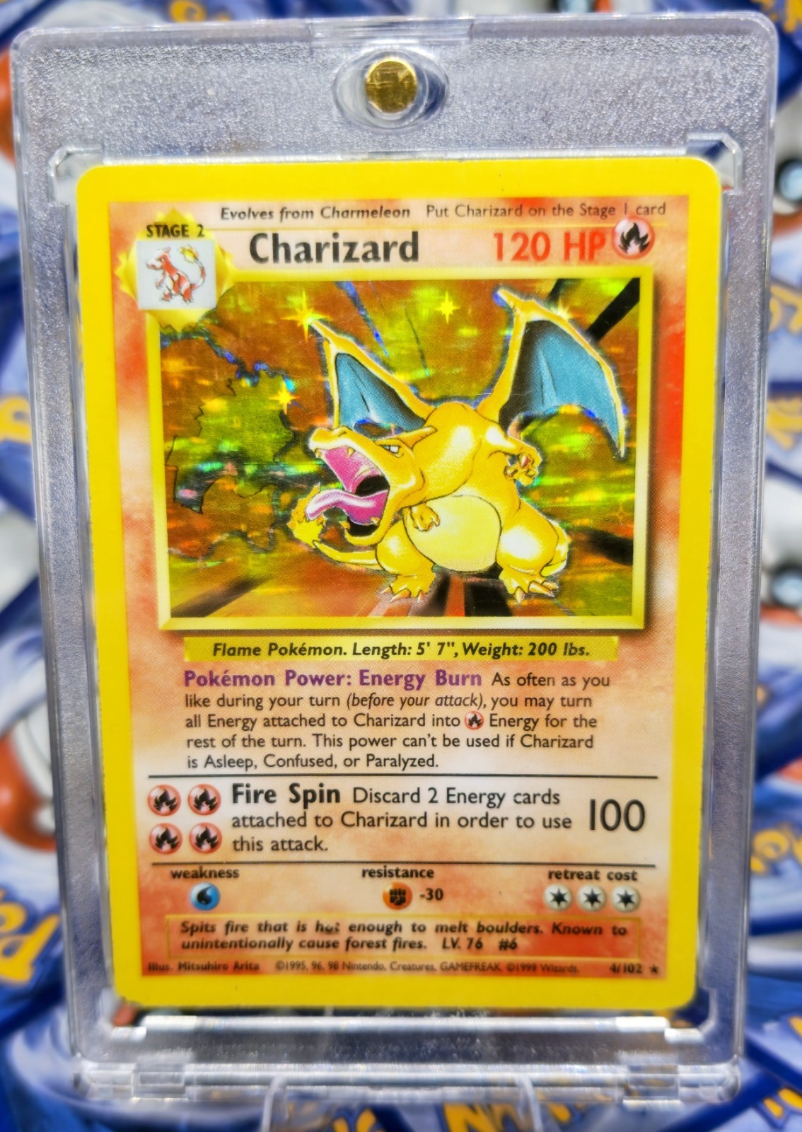 Pokémon TCG Charizard Base Set Holo Rare Card 4/102 Vintage 1999 LP