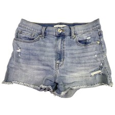 Eunina Shorts Women's Medium Lulu Super High Rise Cut Off Denim Light Wash Jean