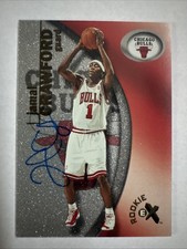 2000-01 Fleer E-X #108 JAMAL CRAWFORD (RC) Rookie On Card Auto #0047/1000 Bulls. rookie card picture