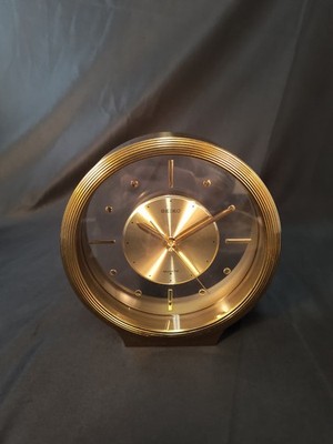 Vintage Seiko Round Gold and Glass Mantel Clock Quartz 7'' QQZ138G Made in Japan