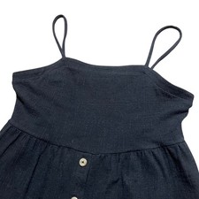 Madewell Women Small? Midi Dress Black Button Front Spaghetti Strap Empire Waist