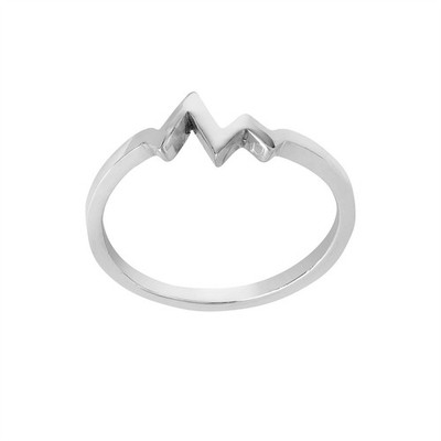 Silverly .925 Sterling Silber Herz Puls Herzschlag Zig Zag Ring