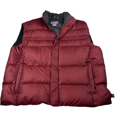 Columbia Puffer Vest Mens XXL Maroon Convert MtnTransit Duck Down Insulated