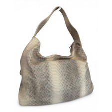 Furla Python Leather Hobo Shoulder Bag Beige ...