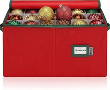 Christmas Ornament Storage Container with Dividers - Box Stores Up to 54 Ornamen