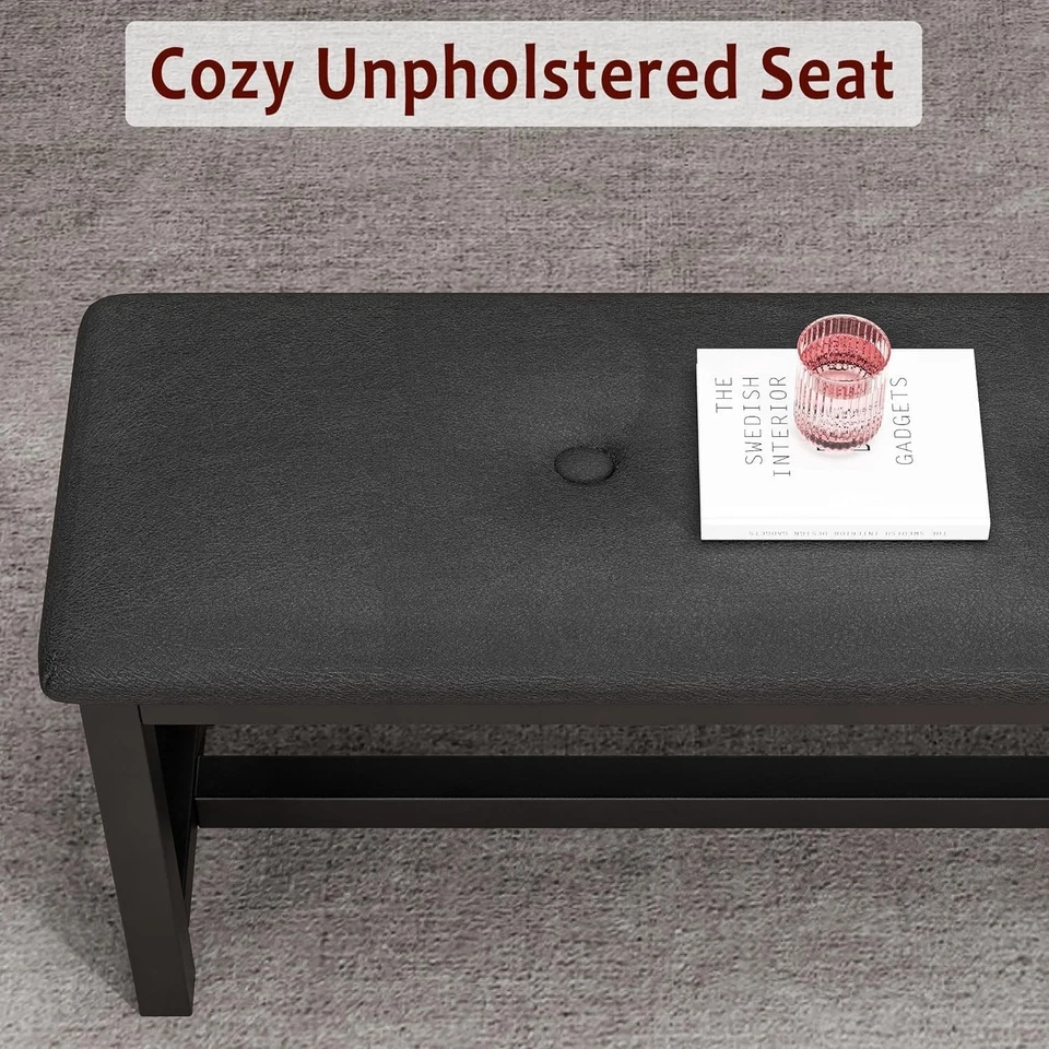 Set for 4 Dining Table Kitchen Table with Upholstered Bench Small Space - Image 3 of 4